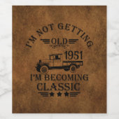 Customized retro 65th birthday bash ワインラベル (シングルラベル)