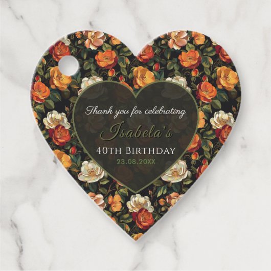 Customized Rose Flower Spring Birthday フェイバータグ (正面)