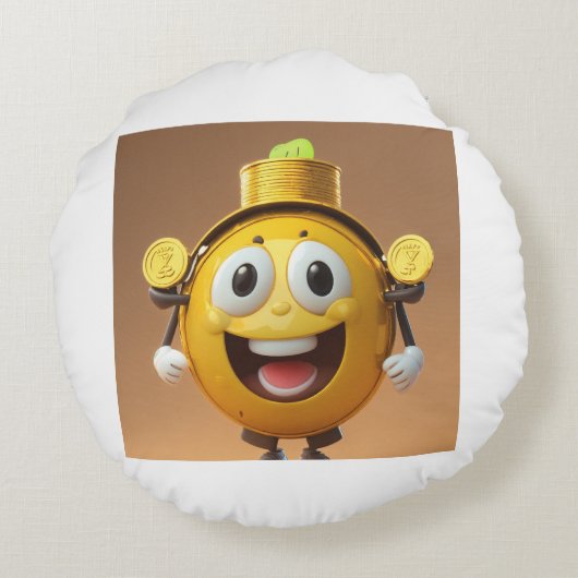 Customized round pillow cover, adding a fun . ラウンドクッション (裏面)