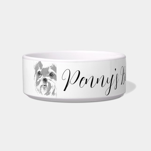 Customized Shih Tzu Ceramic Pet Bowl ボウル (正面)