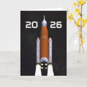 Customized SLS Space Rocket Graduation Party カード (黄色い花)