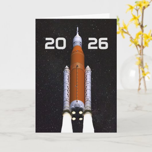 Customized SLS Space Rocket Graduation Party カード (黄色い花)