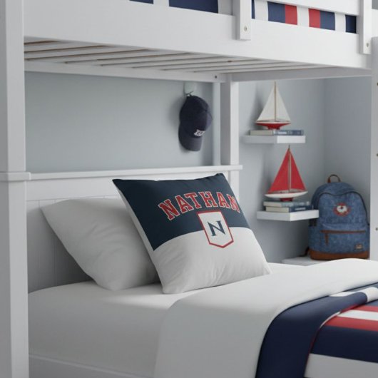 Customized sporty-style pillow with name クッション