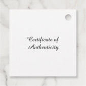 Customized Square Certificate of Authenticityタグ フェイバータグ (裏面)