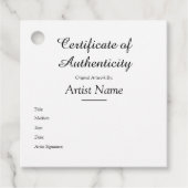 Customized Square Certificate of Authenticityタグ フェイバータグ (正面)