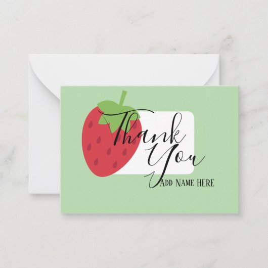 Customized Strawberry Romantic Thank You Card ノートカード (正面)