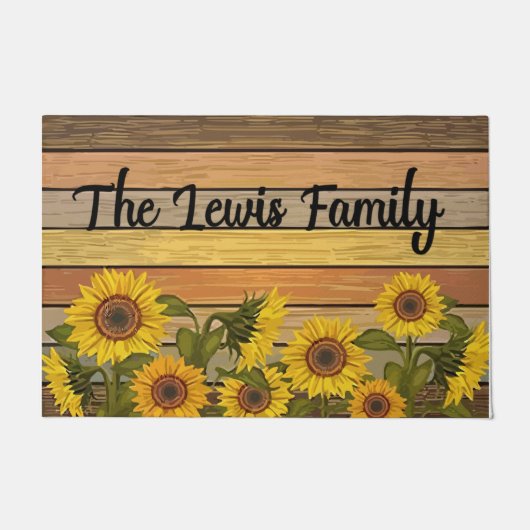Customized Sunflower Decor, Garden Mat ドアマット (正面)