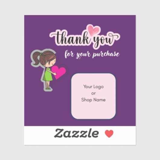 Customized Thank You Card for Your Purchase Labels シール (シート)
