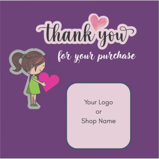 Customized Thank You Card for Your Purchase Labels シール (正面)