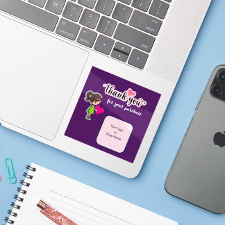 Customized Thank You Card for Your Purchase Labels シール