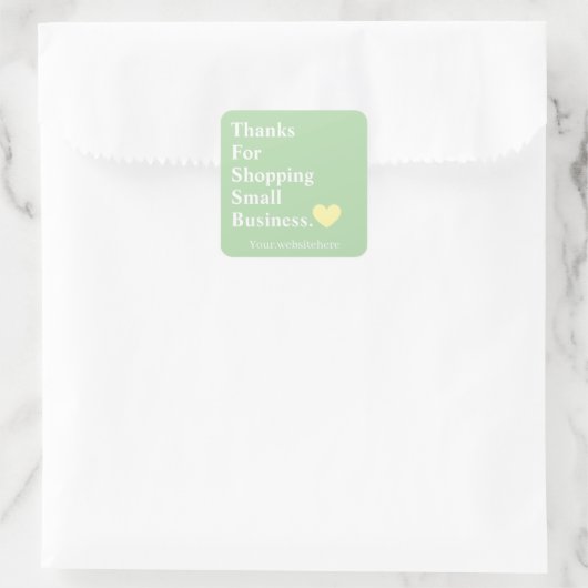 Customized Thank You For Small Business Minimalist スクエアシール (バッグ)