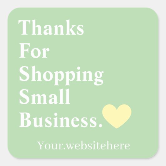 Customized Thank You For Small Business Minimalist スクエアシール (正面)