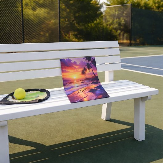Customized Tropical Sunset Beach – Coastal Sports ハンドタオル