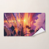 Customized Tropical Sunset Beach – Coastal Sports ハンドタオル (ハンドタオル)