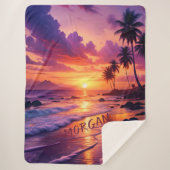 Customized Tropical Sunset Beach – Dreamy Coastal シェルパブランケット (正面)
