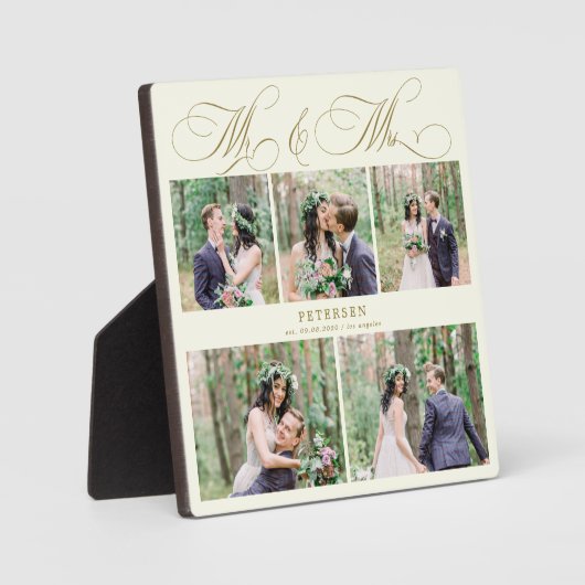 Customized wedding photo collage for Mr and Mrs フォトプラーク (正面)