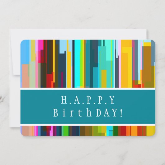 Customized Wish, Modern Abstract Art Birthday Card 招待状 (正面)