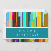 Customized Wish, Modern Abstract Art Birthday Card