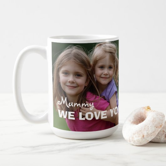 Customized with 2 and text コーヒーマグカップ (ドーナツ)