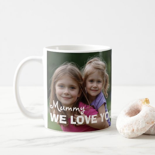 Customized with 2 and text コーヒーマグカップ (ドーナツ)