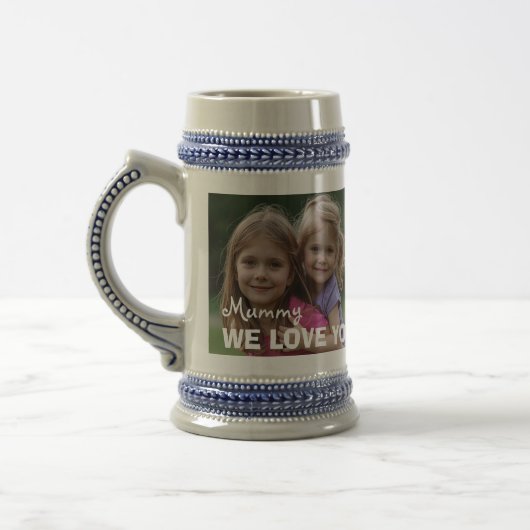 Customized with 2 and text ビールジョッキ (左)