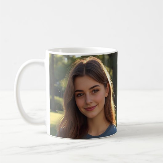 Customized with two photos コーヒーマグカップ (左)