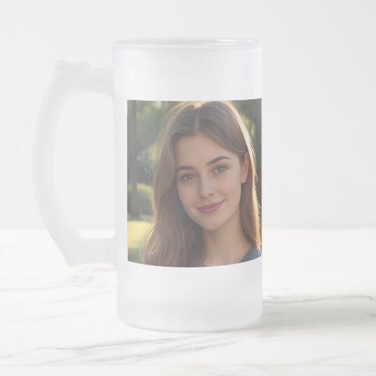 Customized with two photos フロストグラスビールジョッキ (左)