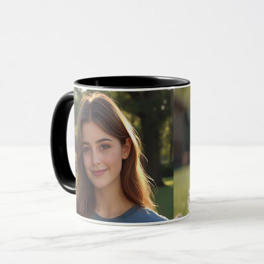 Customized with two photos マグカップ (正面左)