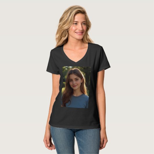 Customized with two photos tシャツ (正面フル)