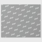 CUSTOMIZED YOUR LOGO STYLISH MODERN GREY WHITE ラッピングペーパー (フラット)