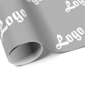 CUSTOMIZED YOUR LOGO STYLISH MODERN GREY WHITE ラッピングペーパー (ロールコーナー)