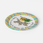 CustomizedLittle Monkeys 4th Birthday紙プレート ペーパープレート (アングル)