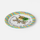 CustomizedLittle Monkeys 5th誕生日紙プレート ペーパープレート (アングル)