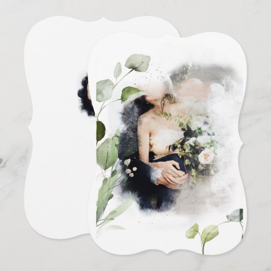 Customizsible Wedding design Inbjudningar (正面/裏面)