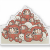 CUSTOMJapanese Tale of Genji Heian Cat Art - Ukiyo シール (正面)