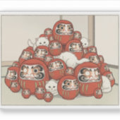 CUSTOMJapanese Tale of Genji Heian Cat Art - Ukiyo シール (正面)