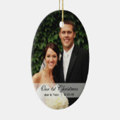 CustomKathy |の初めてのクリスマスの写真のオーナメント セラミックオーナメント (右)