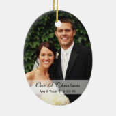 CustomKathy |の初めてのクリスマスの写真のオーナメント セラミックオーナメント (裏面)