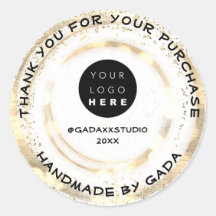 CustomLogo手作りサンキューホワイト金ゴールド紙吹雪