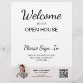 CustomPhoto 実在 Estate Open House Sign In QR Code チラシ (正面)