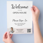 CustomPhoto 実在 Estate Open House Sign In QR Code チラシ (手)