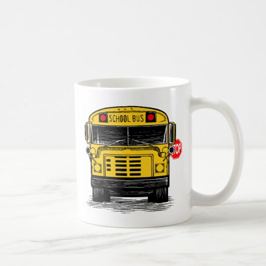 customschoolbuswithstopsignmug コーヒーマグカップ (右)