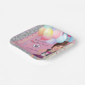 CustomSweet 16 Caricature Invitation with Balloons ペーパープレート (傾斜あり)