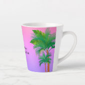 CustomText/トロピカルかわいいトゥカンビーチ虹 カフェラテマグ (右)