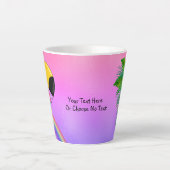 CustomText/トロピカルかわいいトゥカンビーチ虹 カフェラテマグ (正面)