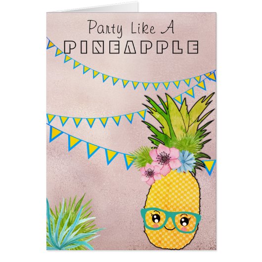 CustomText/バラ金ゴールドパーティーPineappleかわいいビーチ (正面)