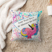 CustomText/ 1990s 90sレトロピンクカラフルユニコーン クッション (ブランケット)