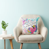CustomText/ 1990s 90sレトロピンクカラフルユニコーン クッション (椅子)