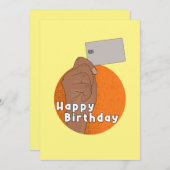 Custonデビットまたはクレジット・カードのおもしろいハッピーバースデー 招待状 (正面/裏面)