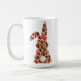 Custon Rabbit Pints Leopard コーヒーマグカップ